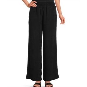 House of Harlow 1960 | High Waisted Black Wide Leg Linen Pants